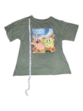 Nickelodeon Kids Olive Green SpongeBob & Patrick Graphic Short Sleeve Tee Shirt